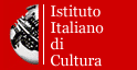 Logo: part of the sculpture "Big Sphere" by Pomodoro on red background